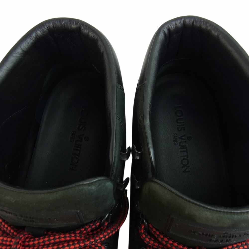 LOUIS VUITTON ルイ・ヴィトン フック シューレース ヌバック ハイカット スニーカー ブラック系 8【中古】