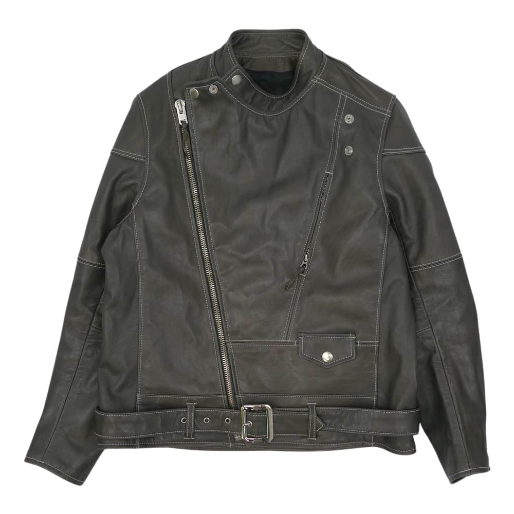 BRU NA BOINNE ブルーナボイン 5L-0007 スカイジャケット ホースハイド レザー ダブルライダース ジャケット グレー系 XL【中古】