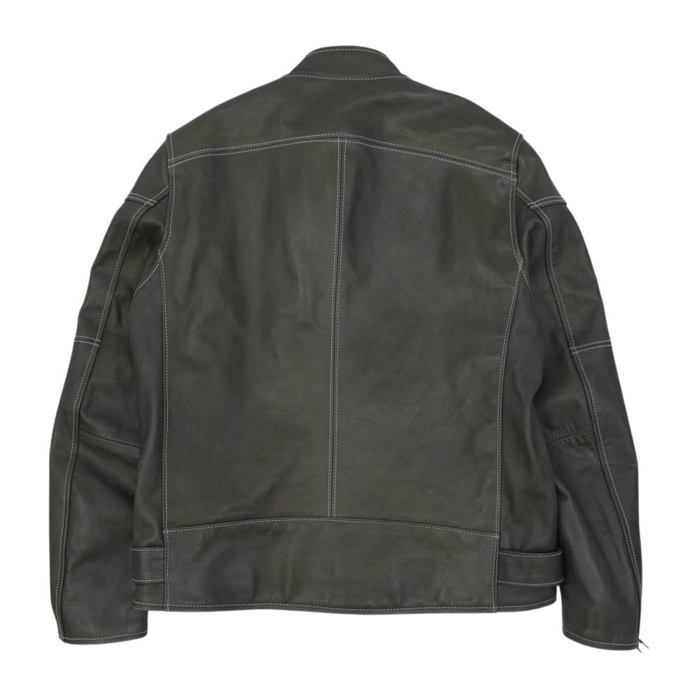 BRU NA BOINNE ブルーナボイン 5L-0007 スカイジャケット ホースハイド レザー ダブルライダース ジャケット グレー系 XL【中古】