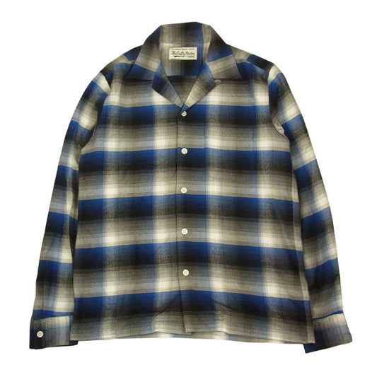 WACKO MARIA ワコマリア WM1803B オンブレ レーヨン チェックシャツ ブルー系 S【中古】