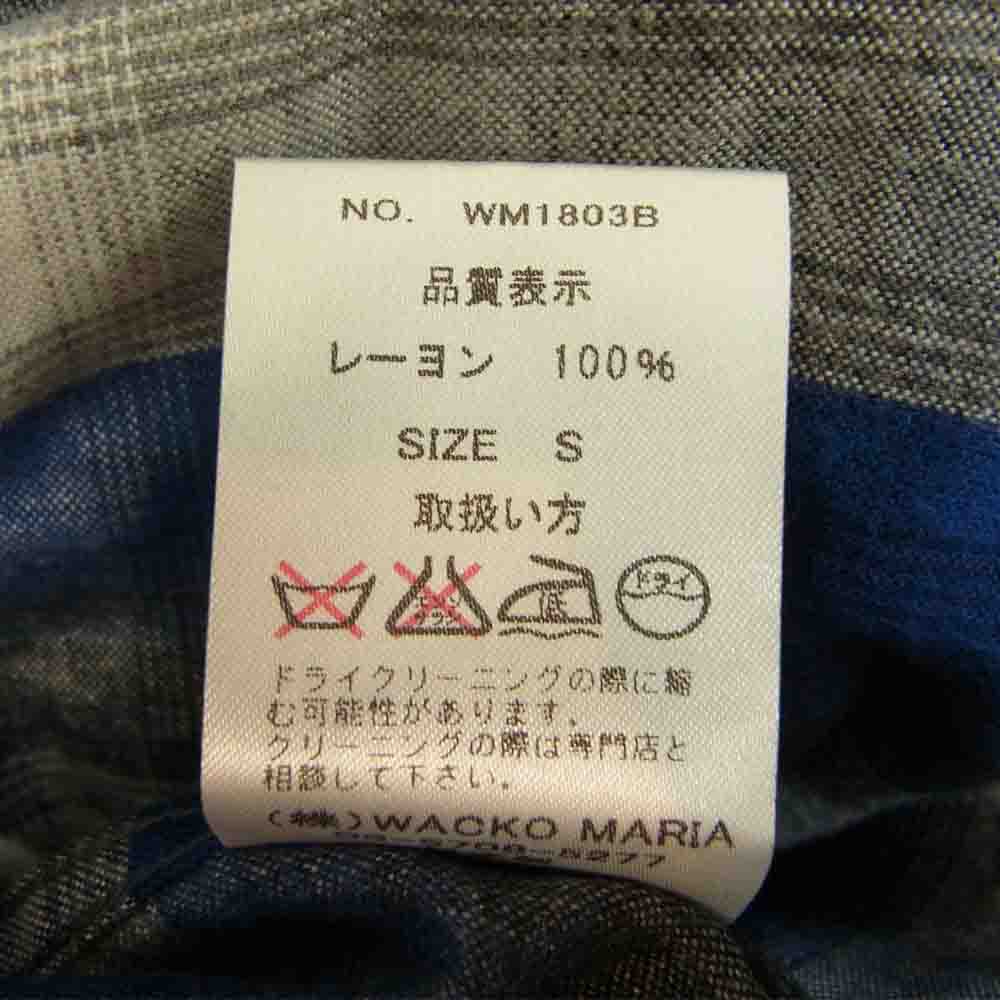 WACKO MARIA ワコマリア WM1803B オンブレ レーヨン チェックシャツ ブルー系 S【中古】