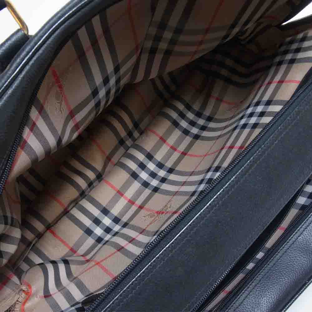 BURBERRY バーバリー BURBERRYS OF LONDON 裏地ノヴァチェック オールド ボストンバッグ ブラック系【中古】