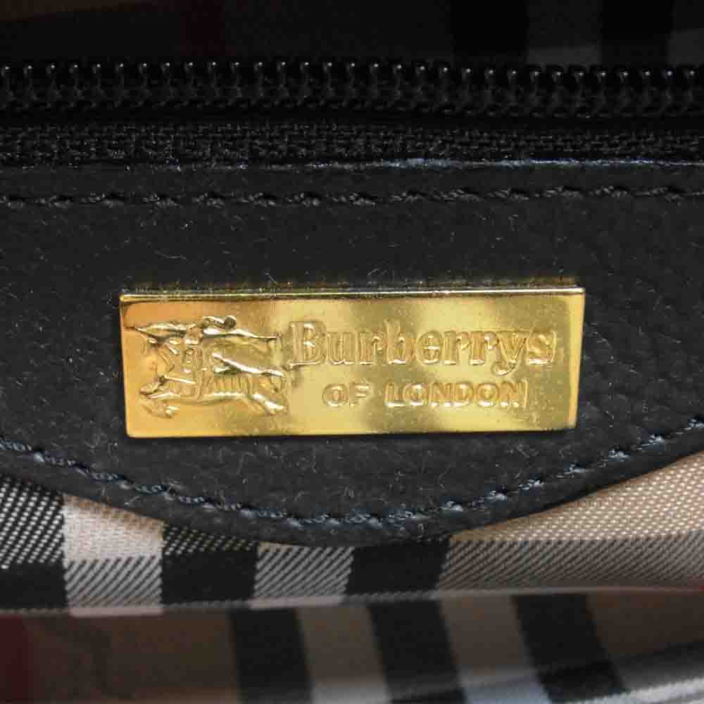 BURBERRY バーバリー BURBERRYS OF LONDON 裏地ノヴァチェック オールド ボストンバッグ ブラック系【中古】