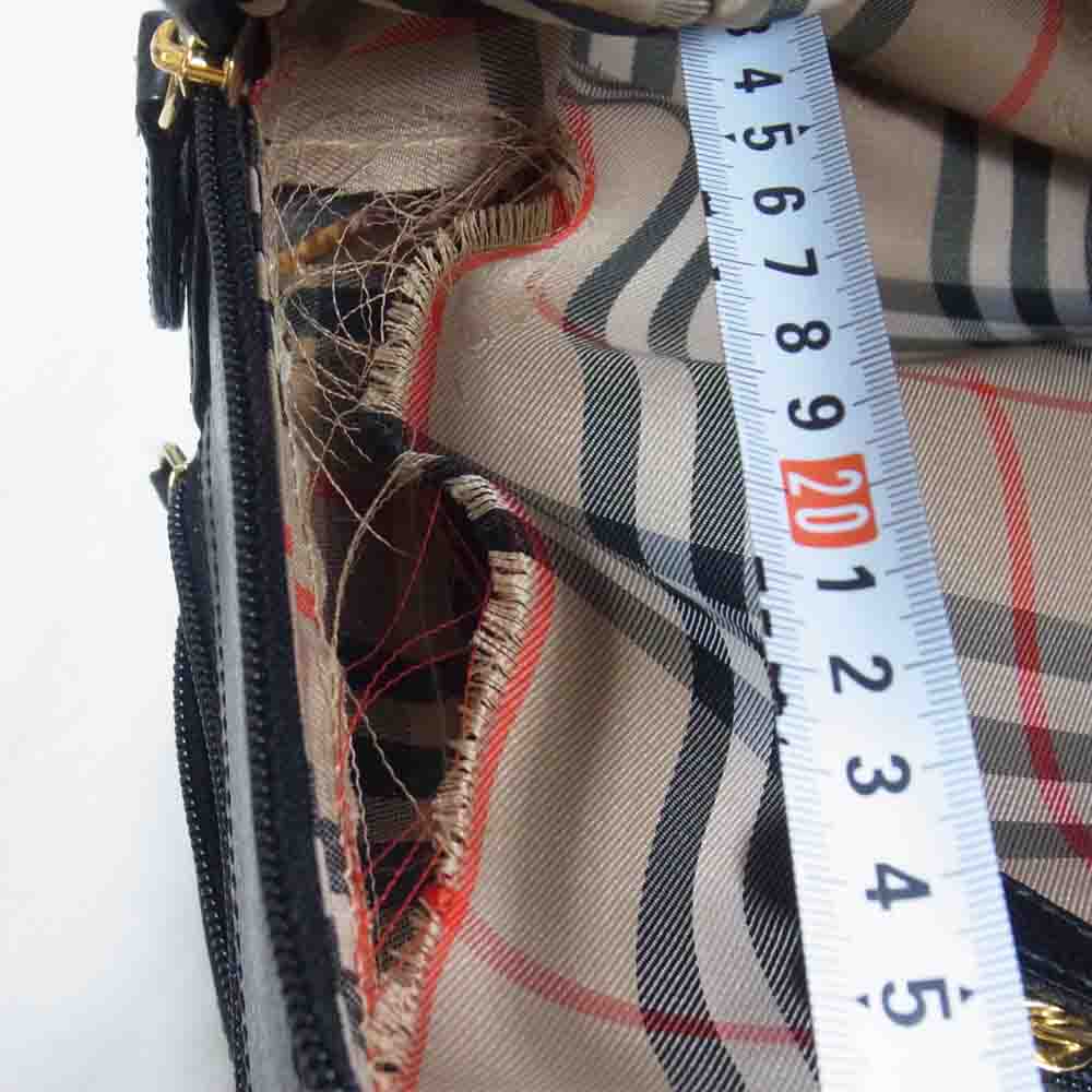 BURBERRY バーバリー BURBERRYS OF LONDON 裏地ノヴァチェック オールド ボストンバッグ ブラック系【中古】