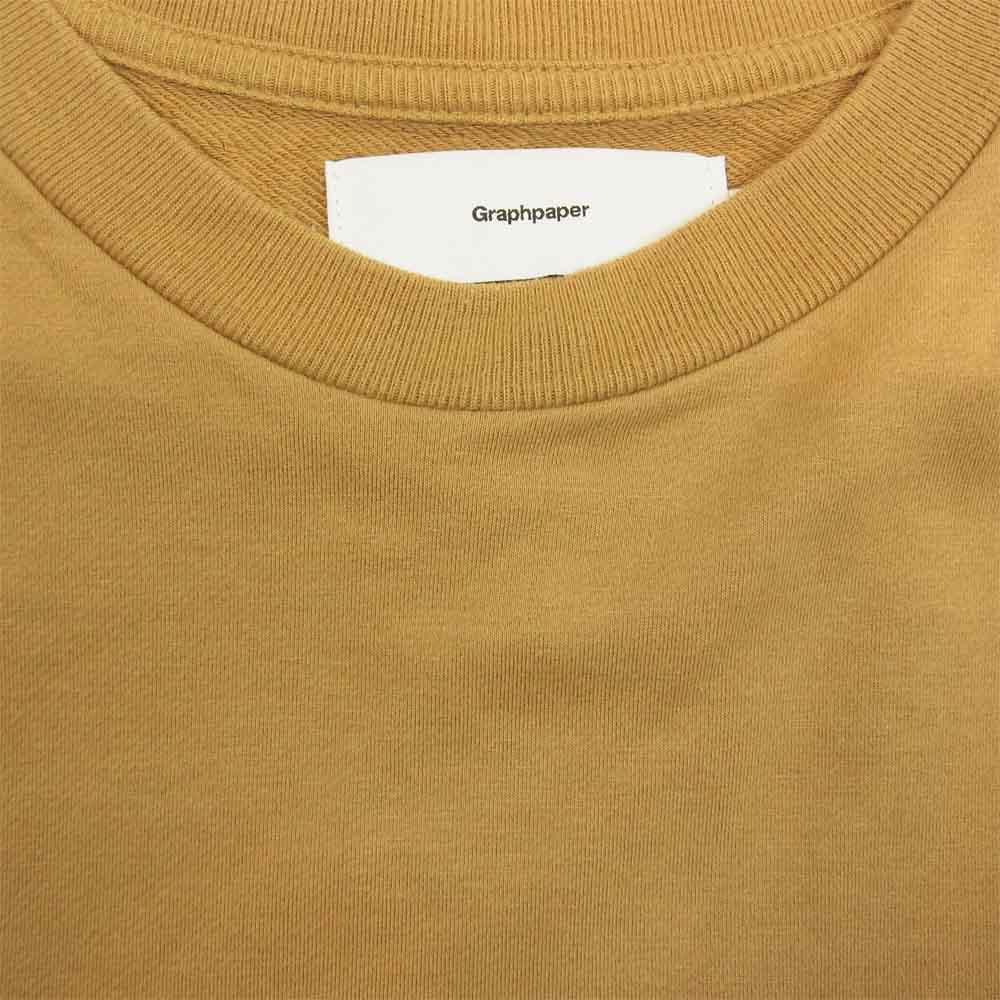 GRAPHPAPER グラフペーパー GM183-70078 18AW L/S Pocket Sweat Tee  胸ポケット スウェット カットソー ブラウン系 F【中古】