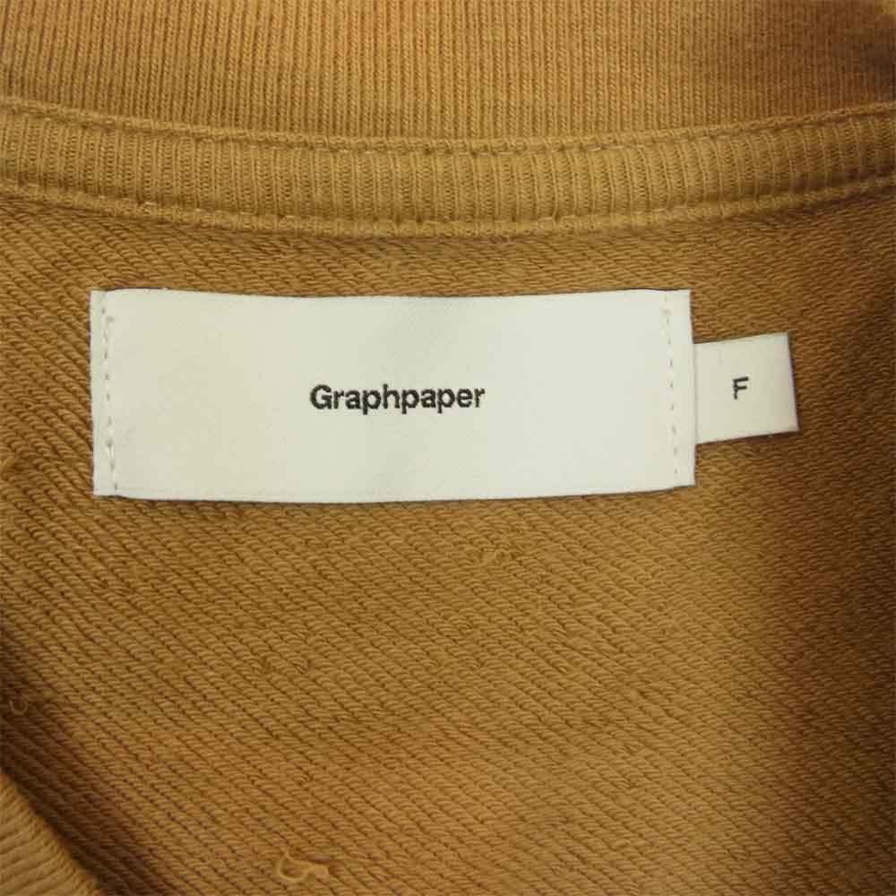 GRAPHPAPER グラフペーパー GM183-70078 18AW L/S Pocket Sweat Tee  胸ポケット スウェット カットソー ブラウン系 F【中古】