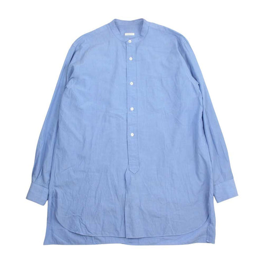 COMOLI コモリ S03-02002 20AW バンドカラー 長袖 コットン ロングスリーブ シャツ SAX ブルー系 2【中古】