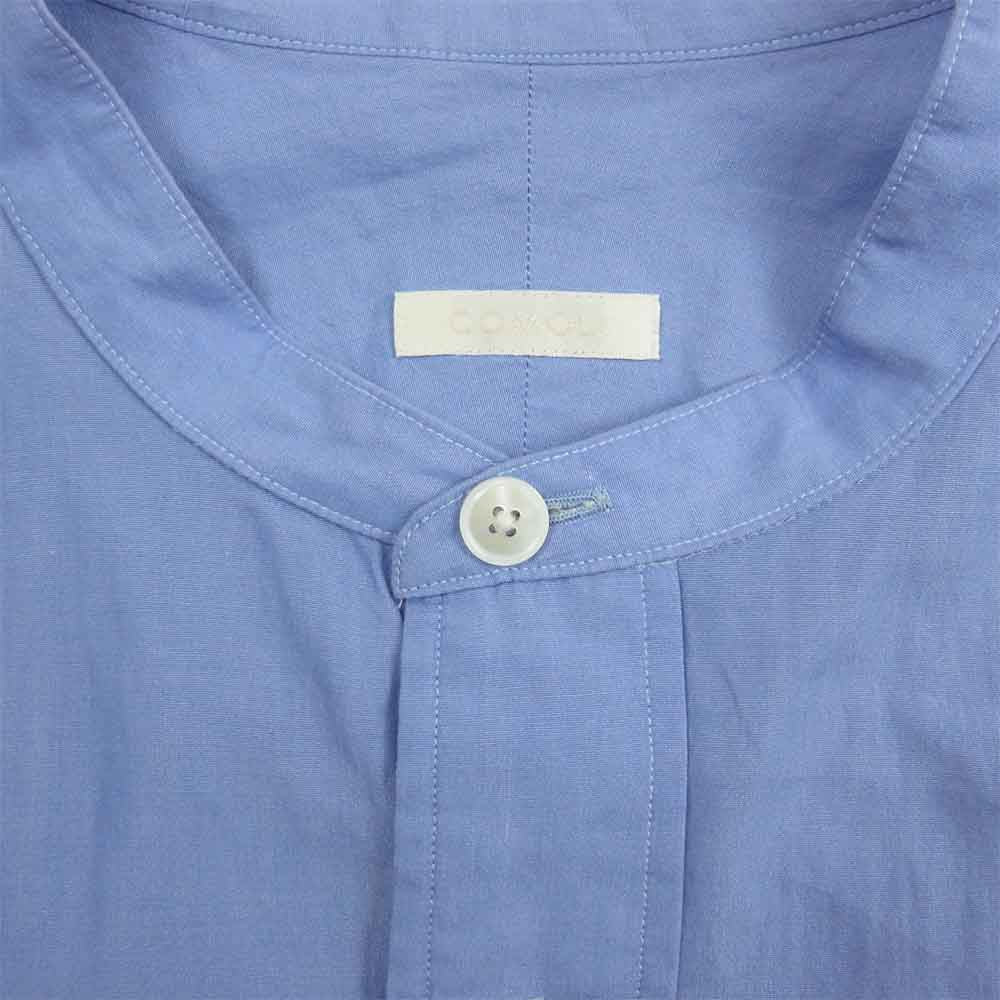 COMOLI コモリ S03-02002 20AW バンドカラー 長袖 コットン ロングスリーブ シャツ SAX ブルー系 2【中古】