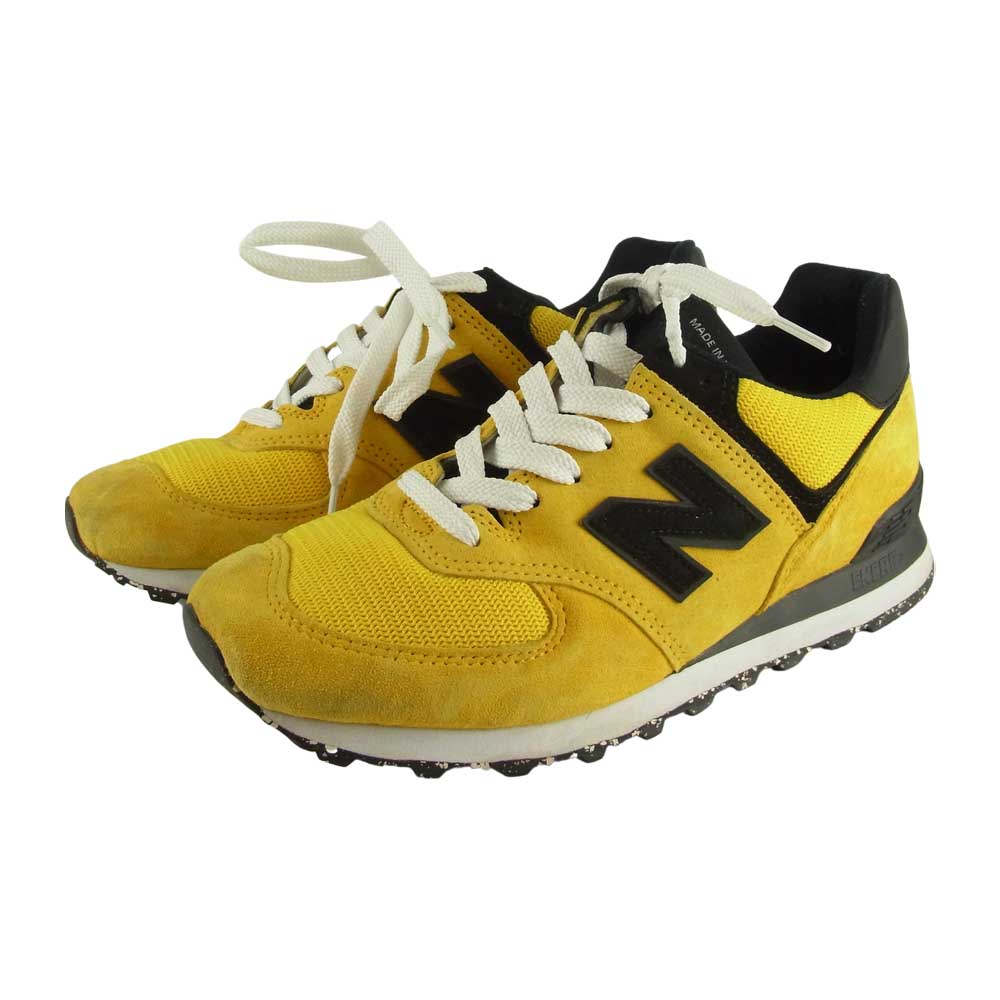 NEW BALANCE ニューバランス USA製 US574M1 ローカット スニーカー イエロー系 26㎝【中古】
