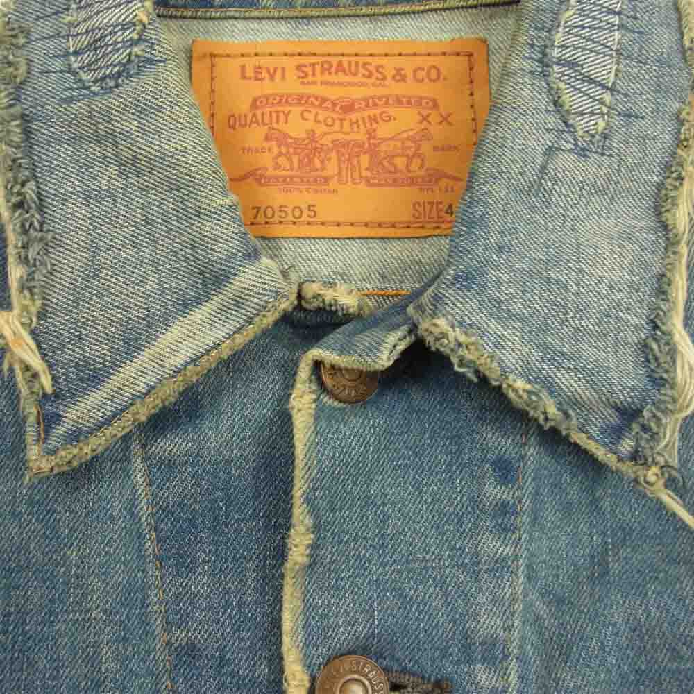 Levi's リーバイス J22732　0105 ダメージリペア加工 70505 3rd デニム ジャケット インディゴブルー系 40【中古】