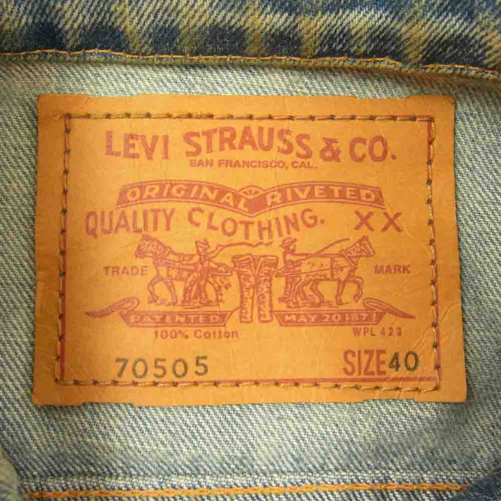 Levi's リーバイス J22732　0105 ダメージリペア加工 70505 3rd デニム ジャケット インディゴブルー系 40【中古】