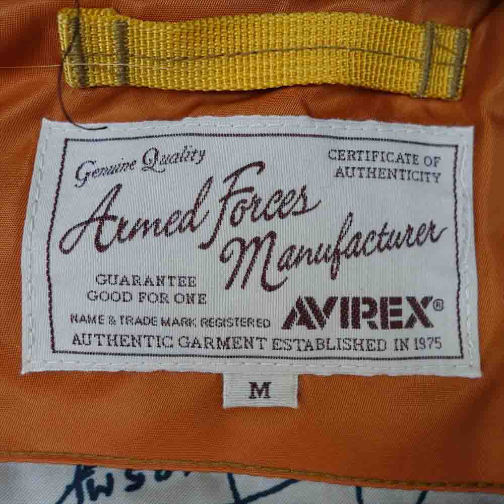 AVIREX アヴィレックス 6122044 N-3B WAPPEN MODIFIED ワッペン 刺繍 ジャケット オレンジ系 M【中古】