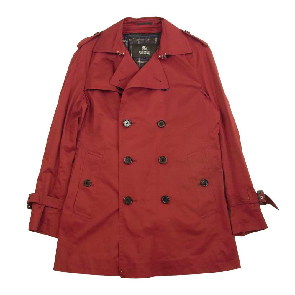 BURBERRY BLACK LABEL バーバリーブラックレーベル D1A10-700-16 ギャバジン ショート トレンチ コート ライナー付属 ワインレッド系 L【中古】