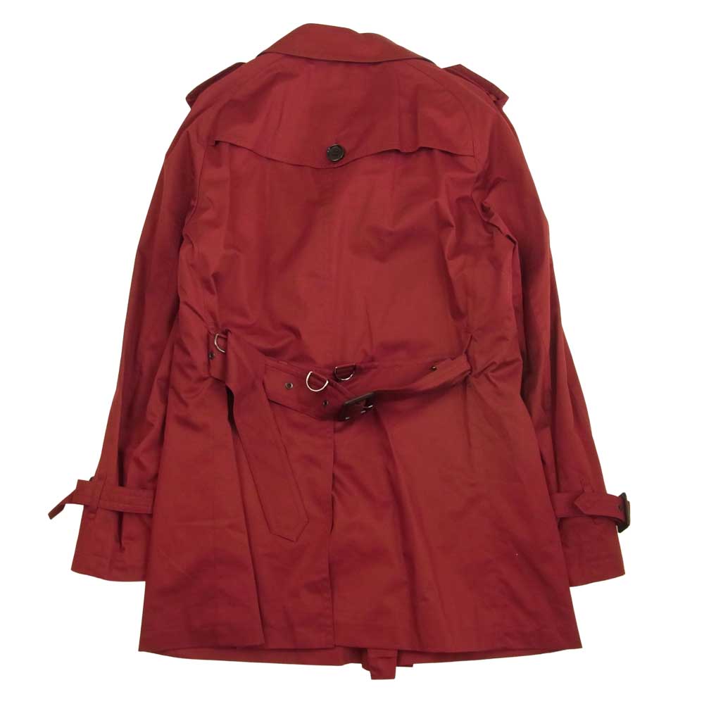 BURBERRY BLACK LABEL バーバリーブラックレーベル D1A10-700-16 ギャバジン ショート トレンチ コート ライナー付属 ワインレッド系 L【中古】