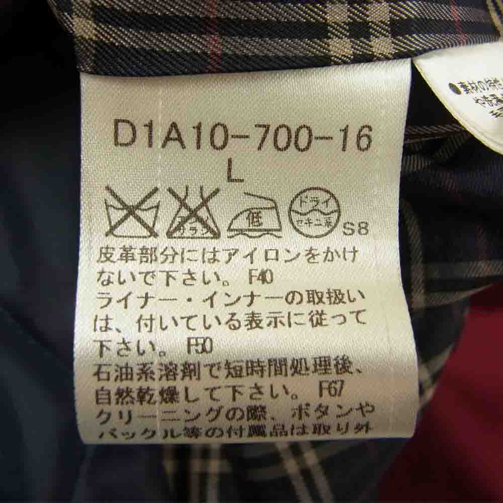 BURBERRY BLACK LABEL バーバリーブラックレーベル D1A10-700-16 ギャバジン ショート トレンチ コート ライナー付属 ワインレッド系 L【中古】