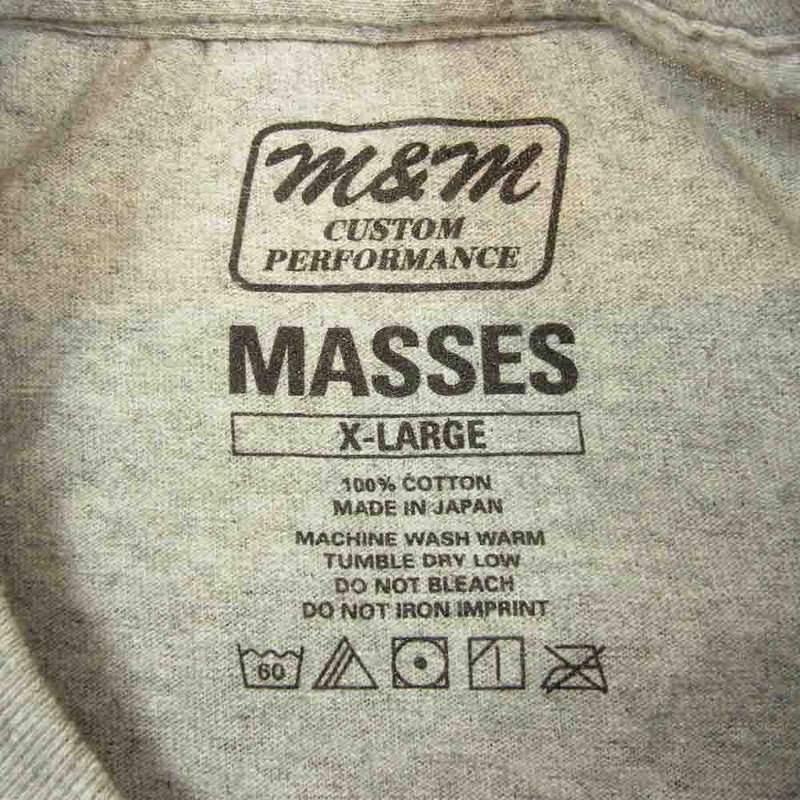 MASSES マシス × M&M エムアンドエム T-SHIRTS L/S m&m SP3 長袖 Tシャツ  グレー系 XL【美品】【中古】