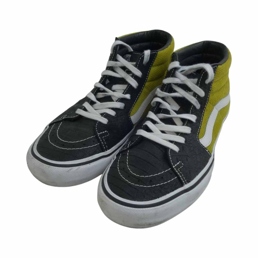 Supreme シュプリーム 721454 × VANS SK8-MID & LAMPIN CORDUROY CROC PACK スケートミッド & ランピン コーデュロイ クロコ スニーカー ブラック系 イエロー系 27cm【中古】