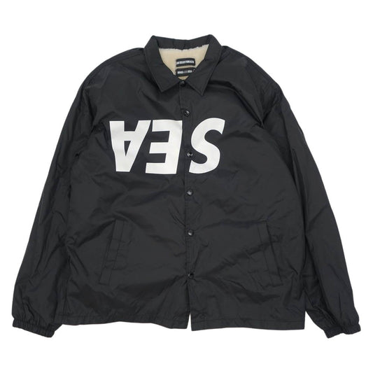 WIND AND SEA ウィンダンシー ×ゴッドセレクション コーチボアジャケット Ｌサイズ ブラック  ブラック系 ホワイト系 L【中古】