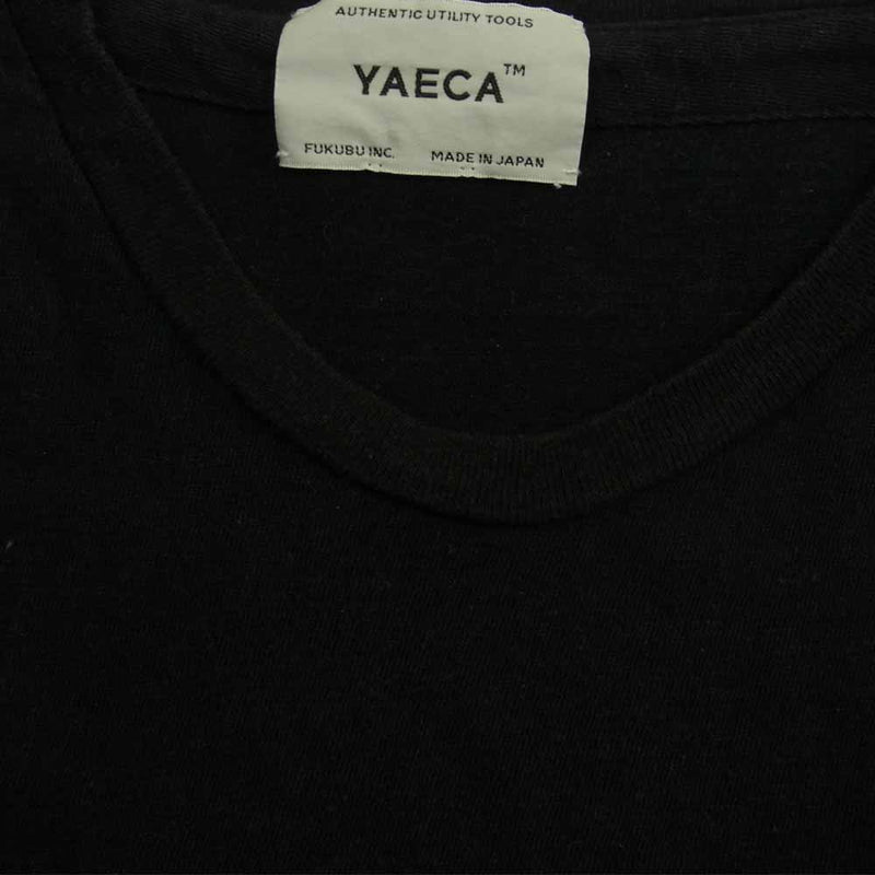 YAECA ヤエカ ポケット付き クルーネック 半袖 Tシャツ ブラック系【中古】