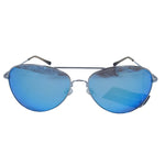 アイゾーン ニューヨーク 1574-BK10M UV3 ブルーミラー ブラックレンズ シルバーフレーム サングラス アイウェア 眼鏡 ブルー系【極上美品】【中古】
