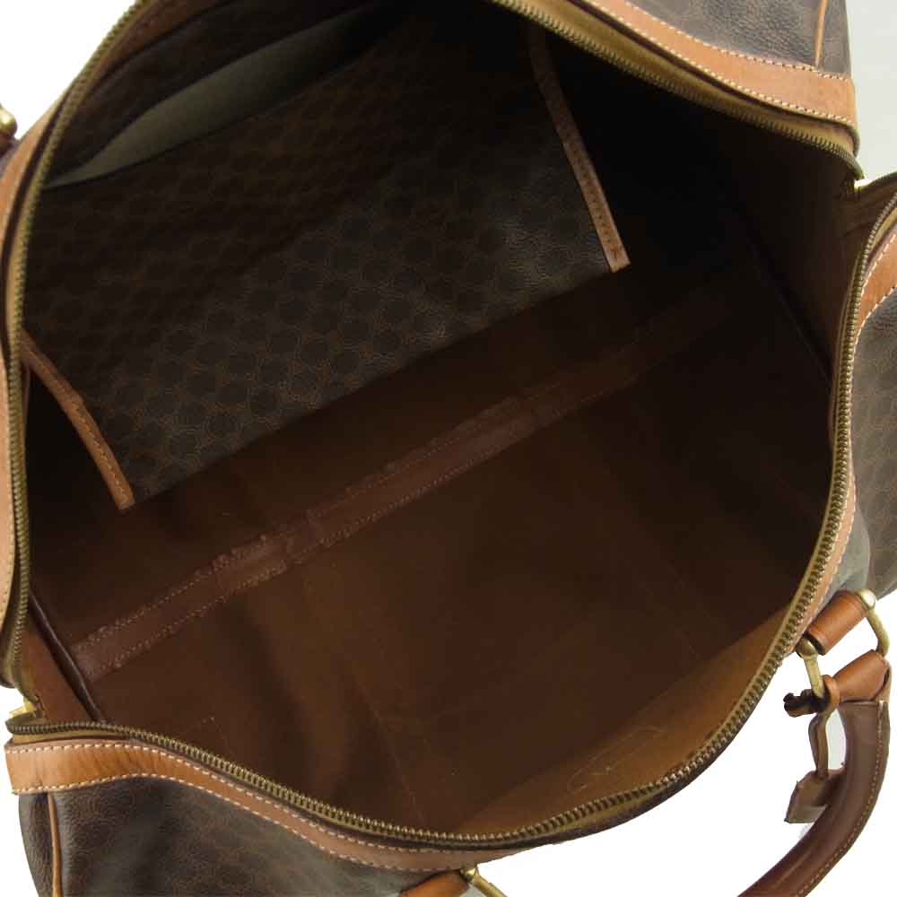 CELINE セリーヌ ヴィンテージ マカダム柄 ボストン バッグ イタリア製 ブラウン系【中古】