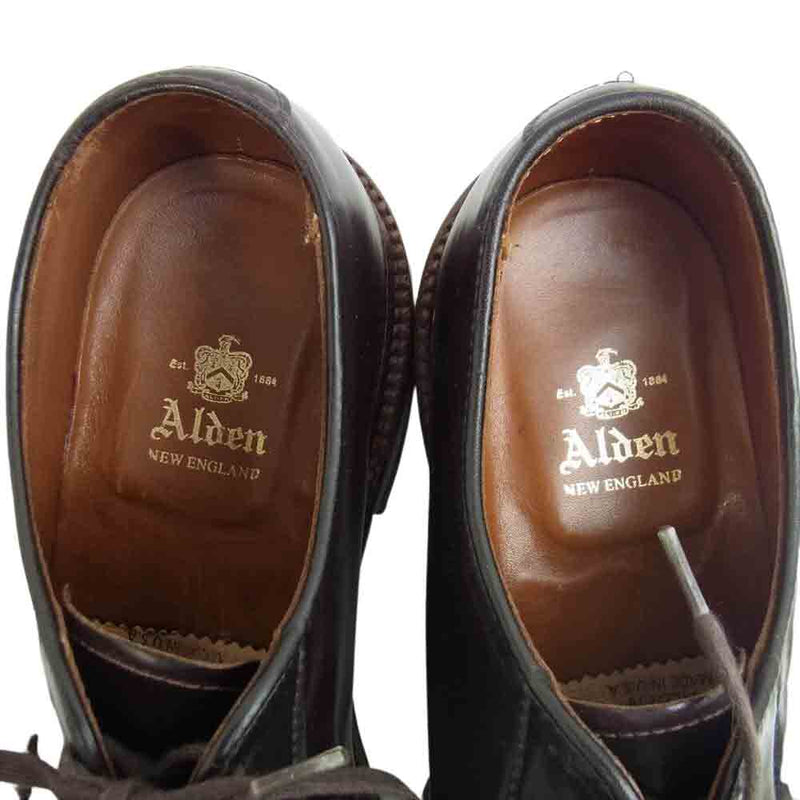 ALDEN オールデン D5411 Antique Plain Toe Blucher コードバン プレーントゥ シューズ ダークバーガンディ 6E【中古】