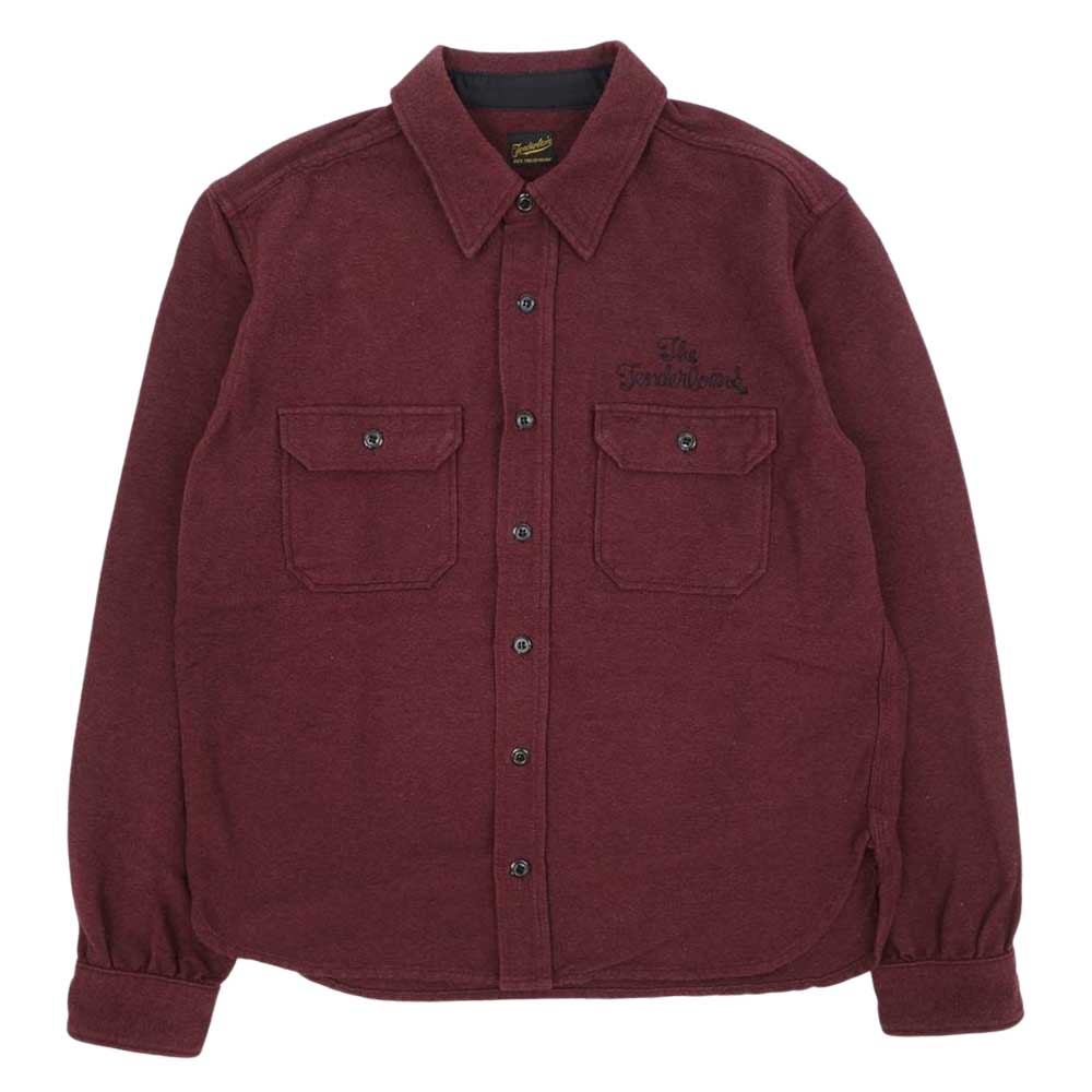 TENDERLOIN テンダーロイン T-BLANKET SHT コットン ウール ナイロン ブランケット シャツ ワインレッド系 L【中古】