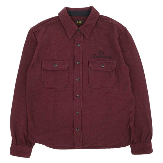 TENDERLOIN テンダーロイン T-BLANKET SHT コットン ウール ナイロン ブランケット シャツ ワインレッド系 L【中古】