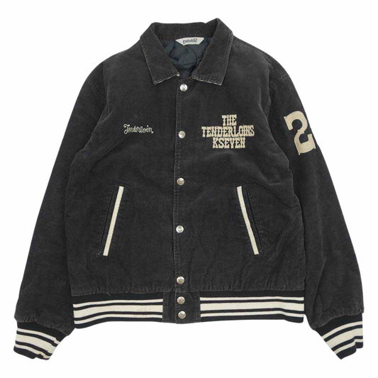 TENDERLOIN テンダーロイン コーデュロイ 中綿 スタジャン スタジアム ジャケット ブラック系 XL【中古】