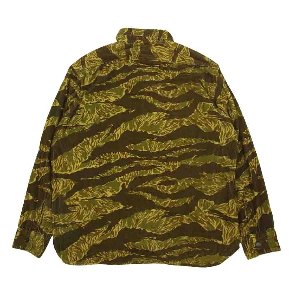 TENDERLOIN テンダーロイン T-CORDUROY SHT BB タイガーカモ コーデュロイ シャツ カーキ系 カモ柄 L【中古】