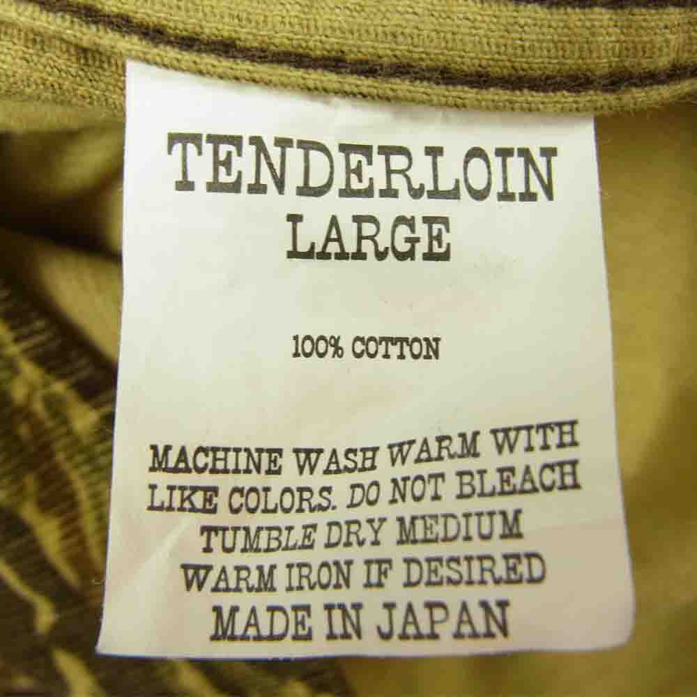 TENDERLOIN テンダーロイン T-CORDUROY SHT BB タイガーカモ コーデュロイ シャツ カーキ系 カモ柄 L【中古】