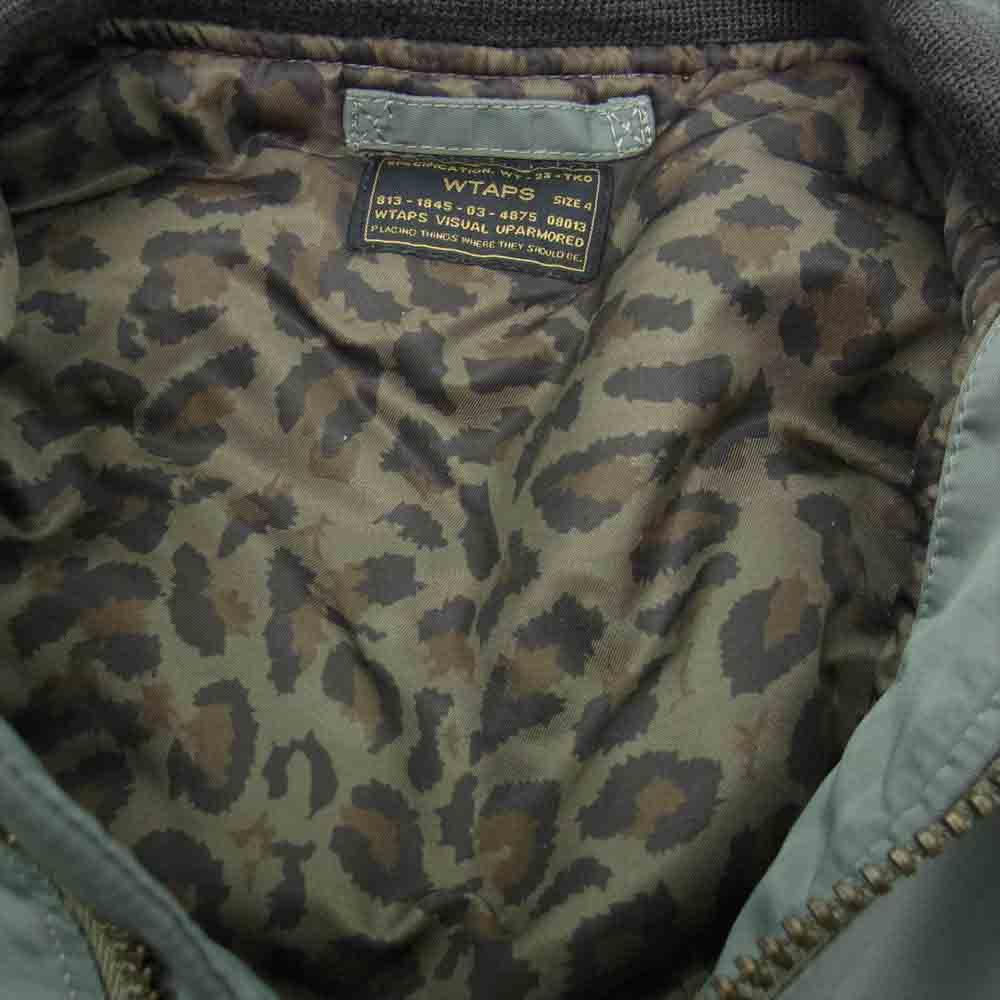 WTAPS ダブルタップス 12AW 122GWDT-JKM01 MA-1 ナイロン フライト ミリタリー ジャケット カーキ系 4【中古】