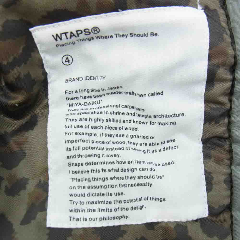 WTAPS ダブルタップス 12AW 122GWDT-JKM01 MA-1 ナイロン フライト ミリタリー ジャケット カーキ系 4【中古】