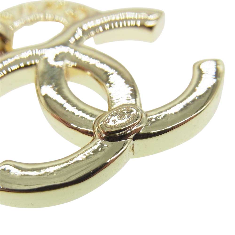 CHANEL シャネル ココマーク クリスタル ストーン ピアス ゴールド系【中古】