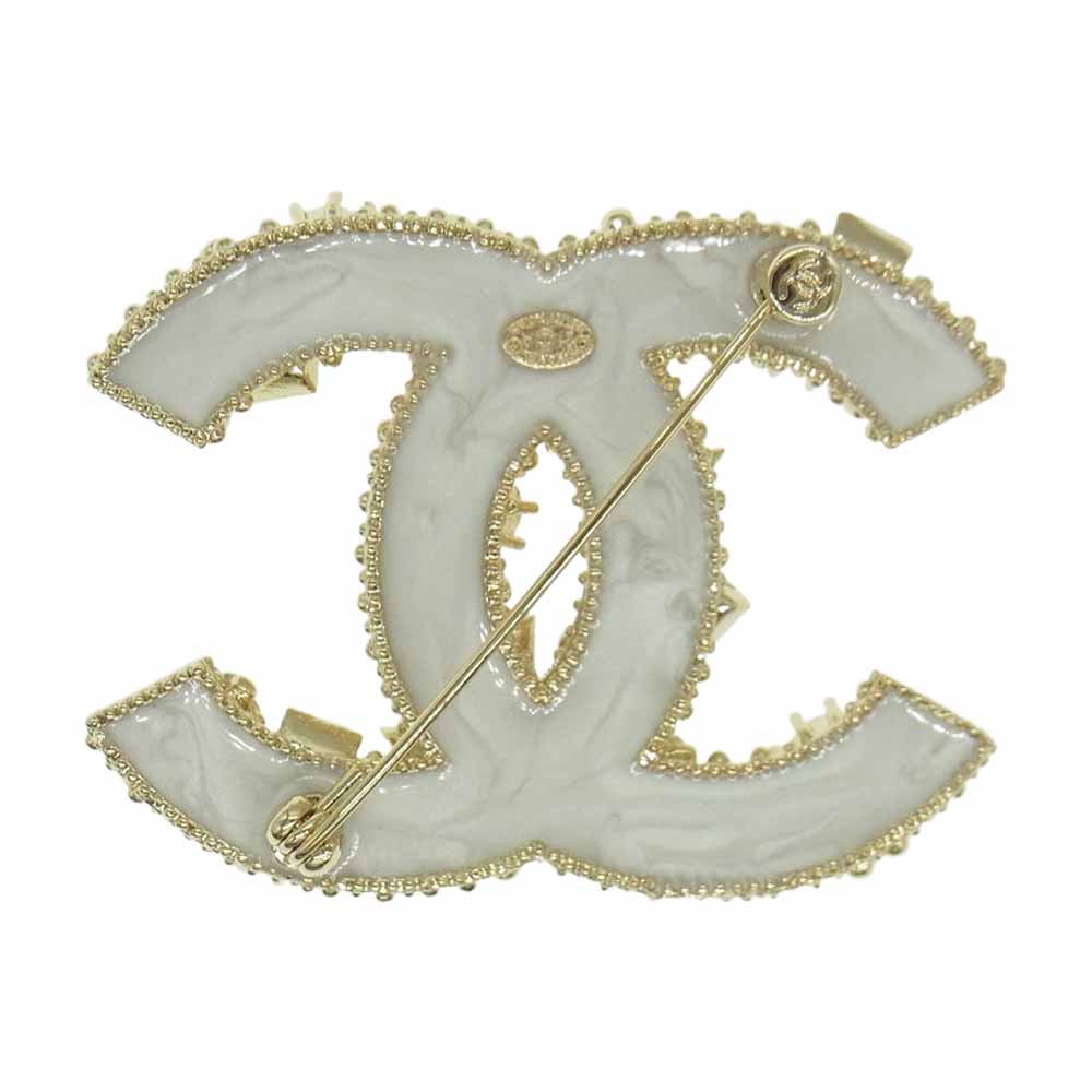 CHANEL シャネル 21A ビジュー パール ココマークブローチ ゴールド系【中古】