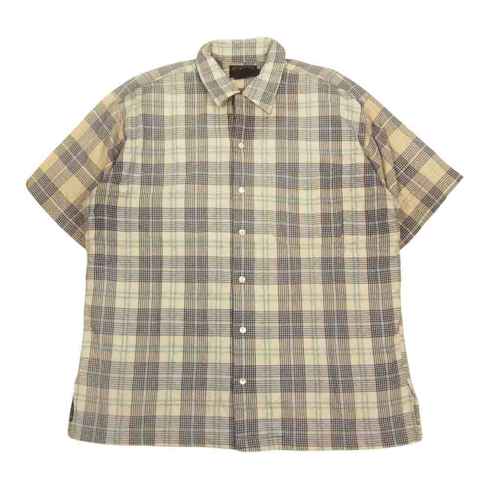 RRL ダブルアールエル 90s 三ツ星タグ チェック 半袖 シャツ ブルー系 M【中古】