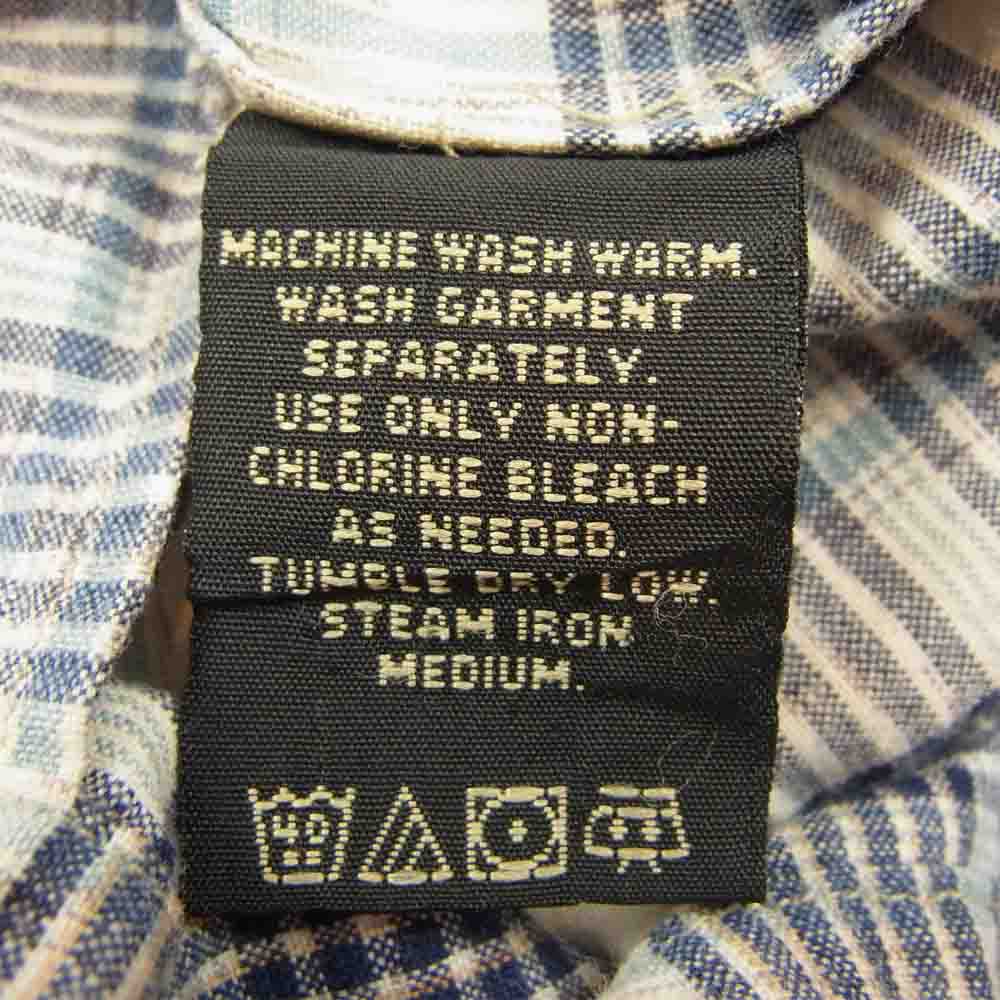 RRL ダブルアールエル 90s 三ツ星タグ チェック 半袖 シャツ ブルー系