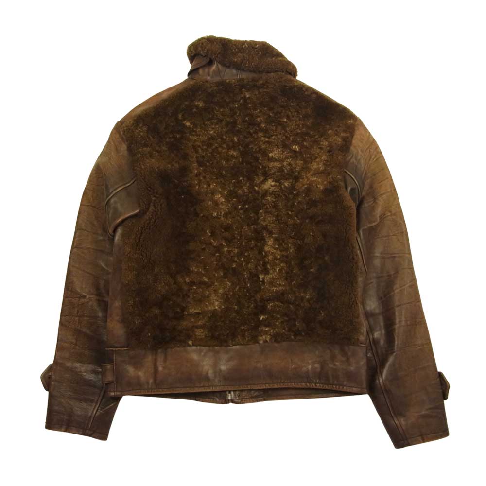 RRL ダブルアールエル 国内正規品 EDDINGTON JACKET ヴィンテージ加工 グリズリージャケット 熊ジャン レザー ジャケット ブラウン系 S【新古品】【未使用】【中古】