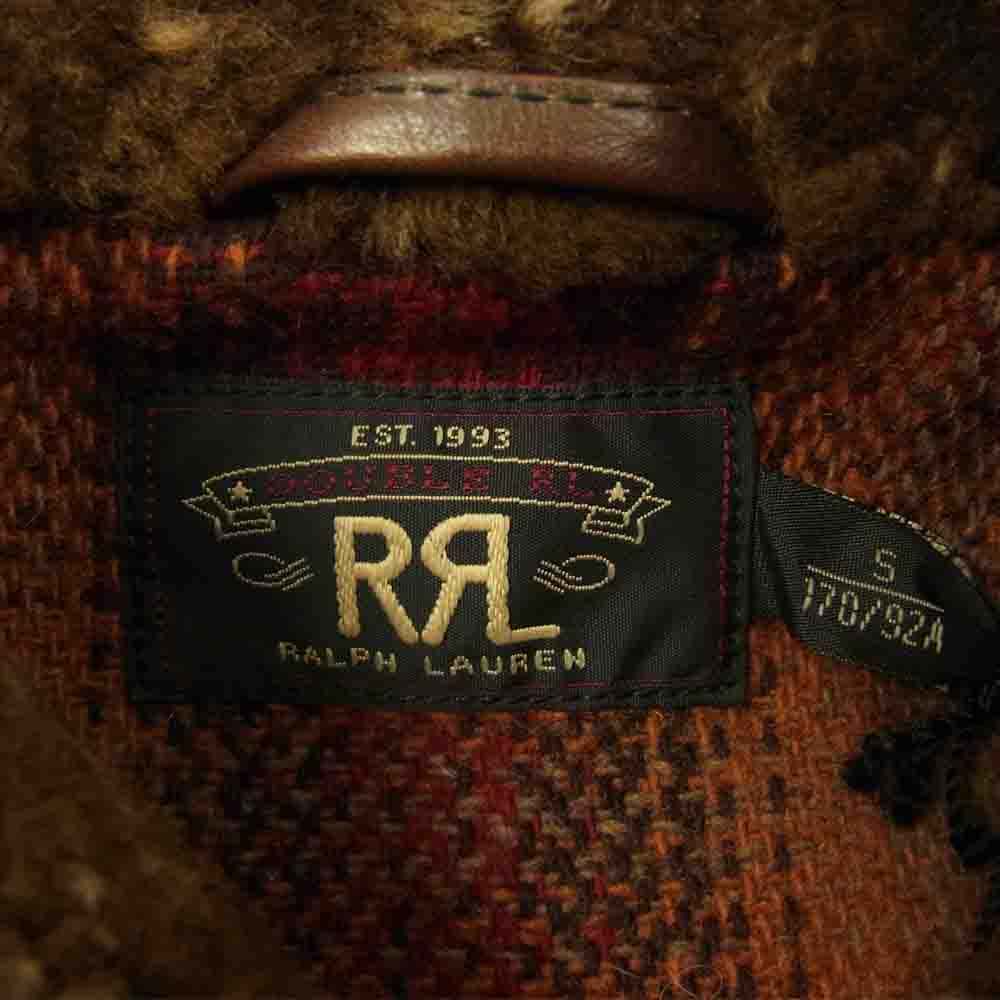 RRL ダブルアールエル 国内正規品 EDDINGTON JACKET ヴィンテージ加工 グリズリージャケット 熊ジャン レザー ジャケット ブラウン系 S【新古品】【未使用】【中古】