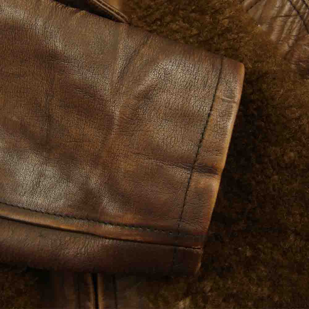 RRL ダブルアールエル 国内正規品 EDDINGTON JACKET ヴィンテージ加工 グリズリージャケット 熊ジャン レザー ジャケット ブラウン系 S【新古品】【未使用】【中古】