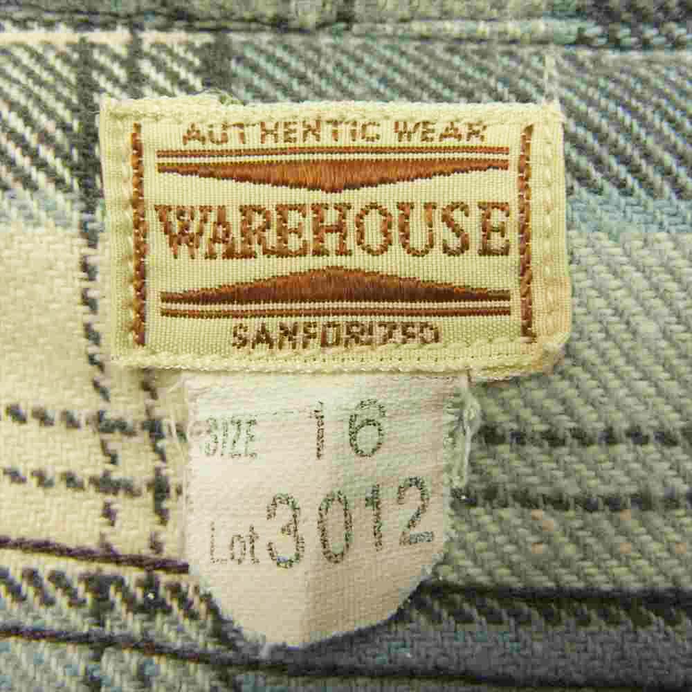 WAREHOUSE ウエアハウス 山ポケット チェック ネルシャツ ブルー系 16【中古】