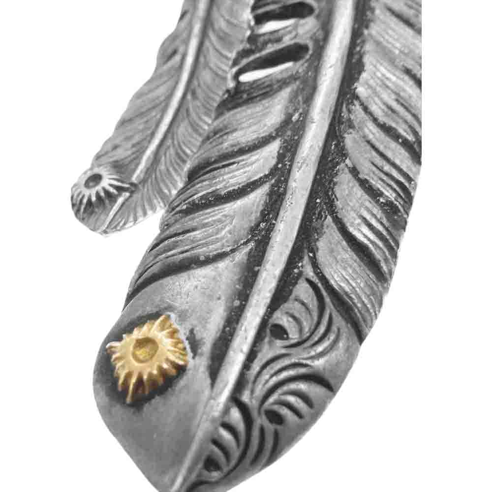 ARIZONA FREEDOM アリゾナフリーダム 70mm 太陽神メタル付き 唐草フェザー K18ハートフェザー カスタム ネックレス シルバー系【中古】