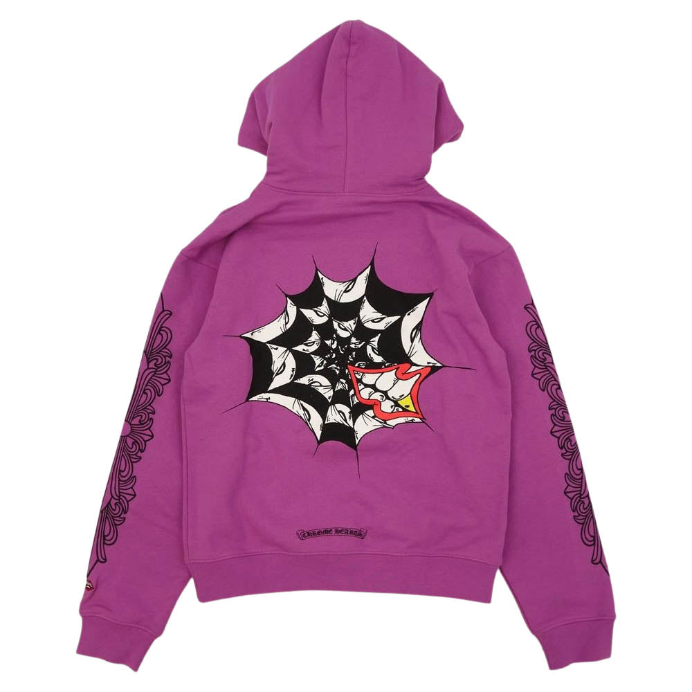 CHROME HEARTS クロムハーツ（原本無） 21SS Matty Boy Spider Web Hoodie マッティボーイ スパイダーウェブ フーディ パーカー パープル系 S【美品】【中古】
