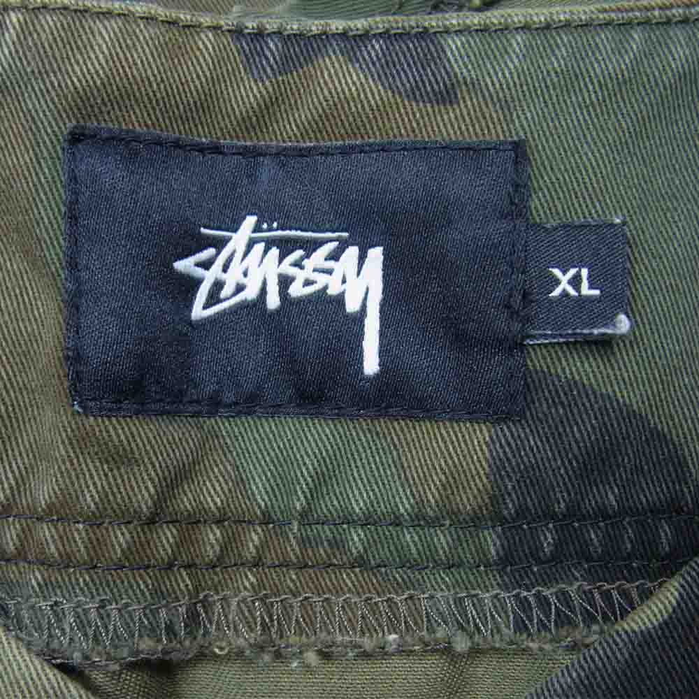 STUSSY ステューシー カモ柄 ベースボールシャツ カーキ系 XL【中古】