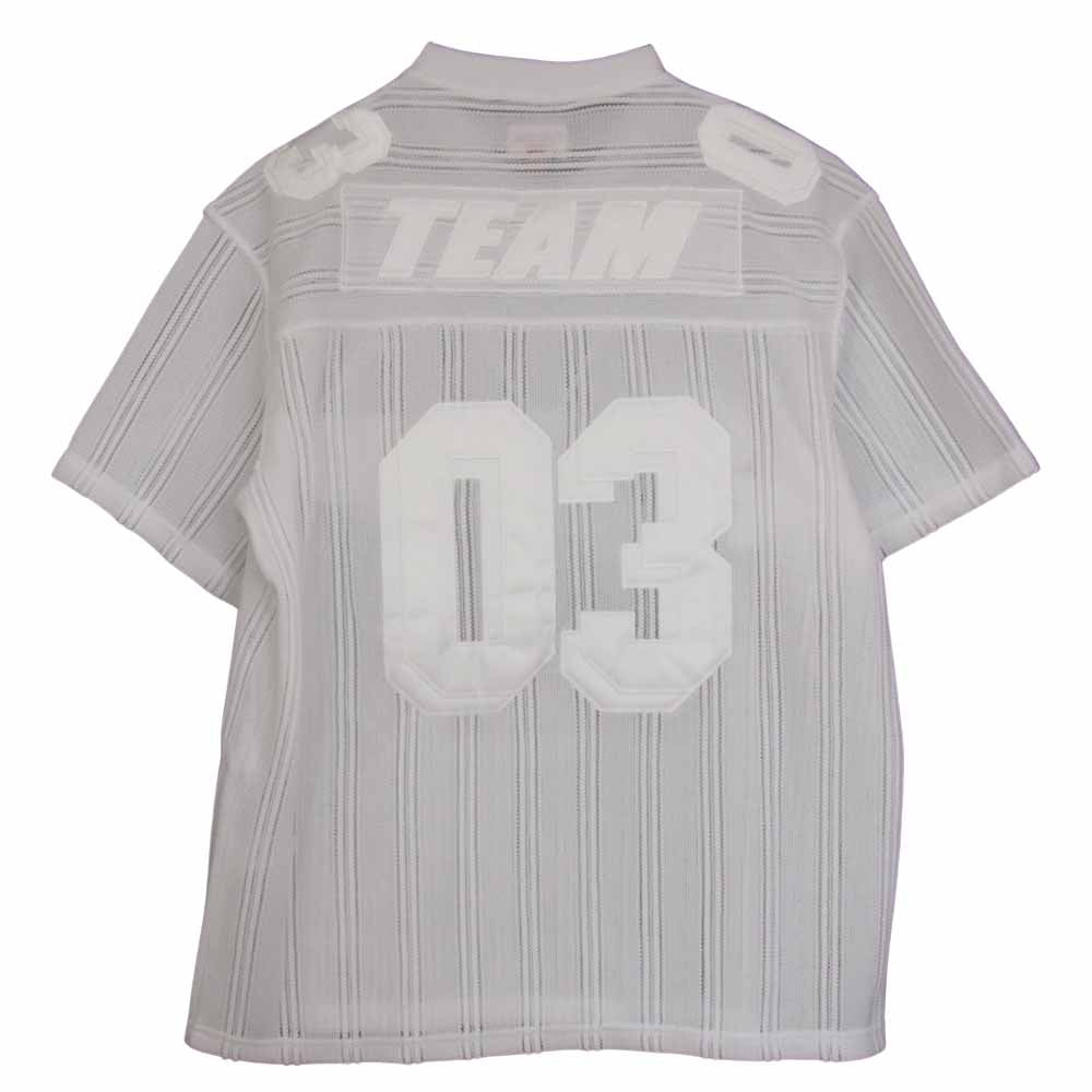 Supreme シュプリーム 21SS Mesh Stripe Football Jersey メッシュ ストライプ フットボールジャージー 半袖シャツ ホワイト系 S【新古品】【未使用】【中古】