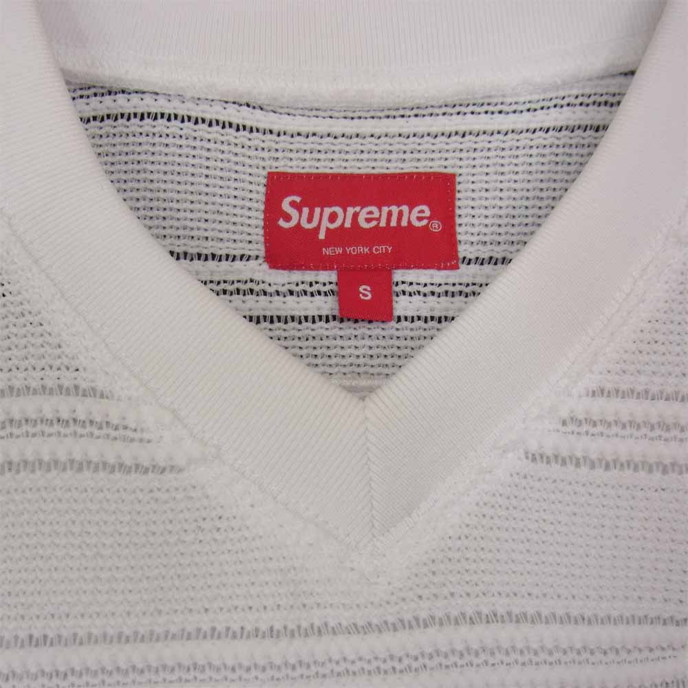 Supreme シュプリーム 21SS Mesh Stripe Football Jersey メッシュ ストライプ フットボールジャージー 半袖シャツ ホワイト系 S【新古品】【未使用】【中古】