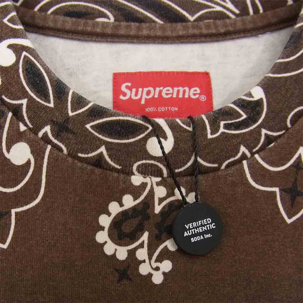 Supreme シュプリーム 21SS Bandana Small Box Logo Tee バンダナ スモールボックス  ロゴ 半袖Tシャツ ブラウン ブラウン系 S【中古】