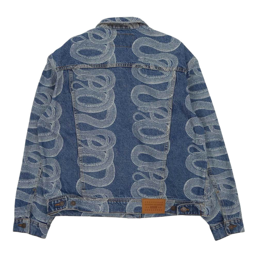 Supreme シュプリーム 21SS × HYSTERIC GLAMOUR Snake Denim Trucker Jacket シュプリーム ヒステリックグラマー スネーク デニム トラッカー ジャケット インディゴブルー系 L【新古品】【未使用】【中古】