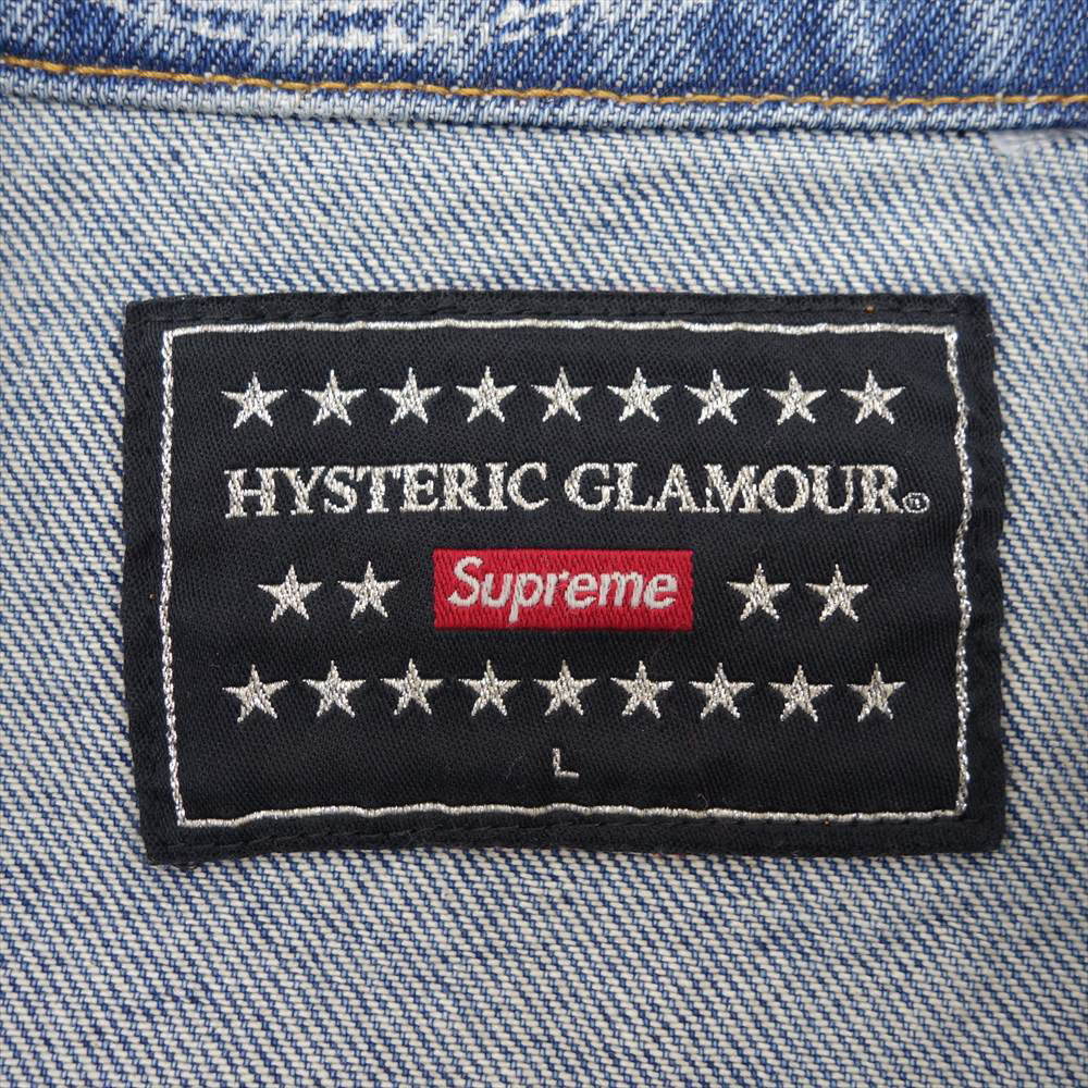 Supreme シュプリーム 21SS × HYSTERIC GLAMOUR Snake Denim Trucker Jacket シュプリーム ヒステリックグラマー スネーク デニム トラッカー ジャケット インディゴブルー系 L【新古品】【未使用】【中古】