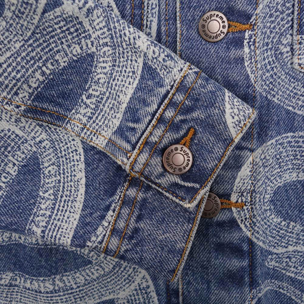 Supreme シュプリーム 21SS × HYSTERIC GLAMOUR Snake Denim Trucker Jacket シュプリーム ヒステリックグラマー スネーク デニム トラッカー ジャケット インディゴブルー系 L【新古品】【未使用】【中古】